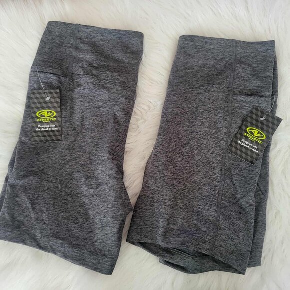 2 Athletic Works Workout Exercise Bike Shorts With Pockets - Picture 1 of 1
